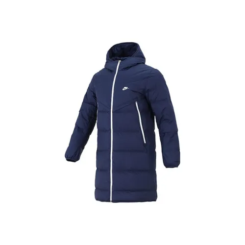 Nike Темно-синий Синий Мужской Пуховик