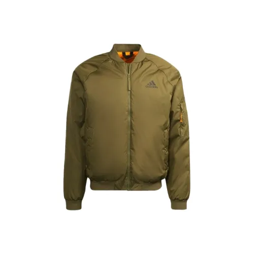 Adidas Пуховая куртка Зимний Мужской Темно-оливковый Желтый