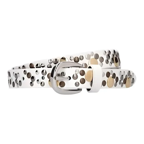 Alessandra Rich Ремни из коровьей кожи белый цвет ширина 2 см