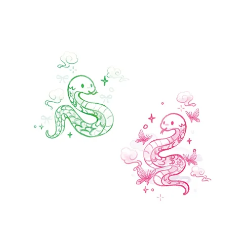 QINGSHANQIHAI Милый Змейка Nebula Веселье Временные Татуировки 1 Упаковка