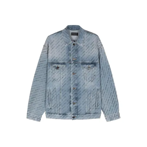 Balenciaga Denim Jacket Regular Fit Men's Blue