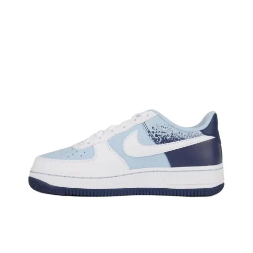 Nike Air Force 1 Slip Resistant Abrasion Resistant Низкий Топ Детские Скейтбординги Синий Белый