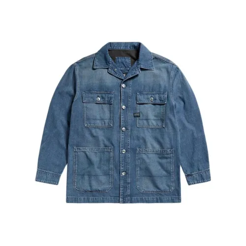 STAR Сырой денимовый куртка мужская синяя