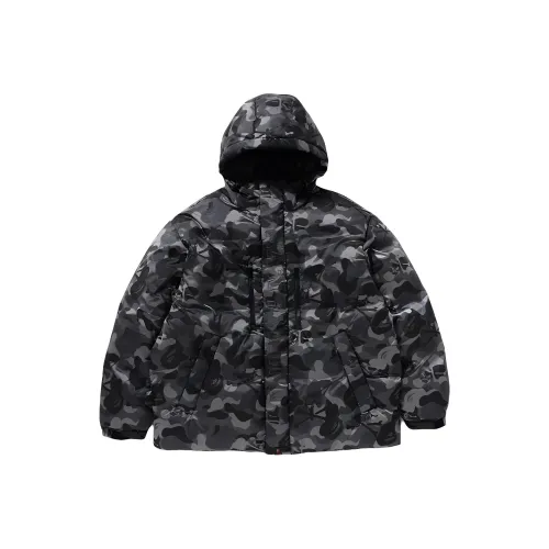 A BATHING APE Mastermind JAPAN Collaboration Черная унисекс пуховая куртка