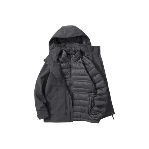 Jack Wolfskin Водонепроницаемый Ветрозащитный Термический Водоотталкивающий ветровка Мужской Темно-серый