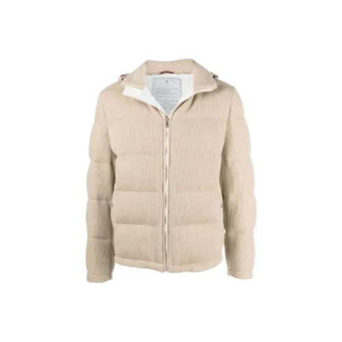 BRUNELLO CUCINELLI Хаки Мужские Пуховики