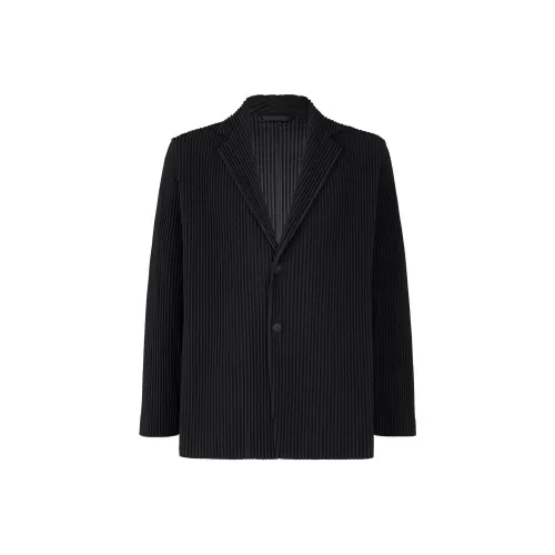 Homme Plissé Issey Miyake SS24 Бизнес Костюм Пальто Мужской Черный