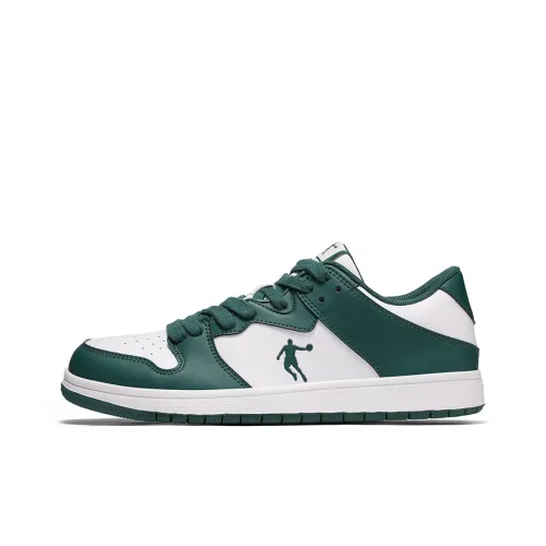 QIAODAN Slip-resistant Abrasion-resistant Low-top Skateboard Shoes Men's White Green QIAODAN Противоскользящие Износостойкие Низкие Кеды для Скейтбординга Мужские Белые Зеленые