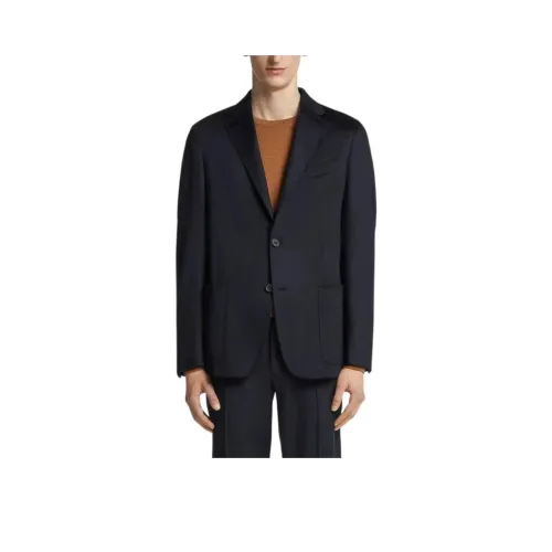 Zegna FW24 Бизнес-костюм Пальто Мужской Полуночный Синий