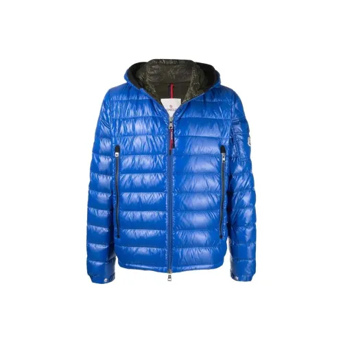 Moncler Galion SS22 Однотонный С капюшоном Облегающий Пуховик Мужской Синий