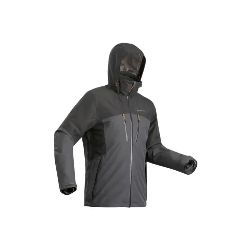 DECATHLON Водонепроницаемый Ветрозащитный Устойчивый к истиранию Тепловая ветровка Мужской Угольный серый Черный