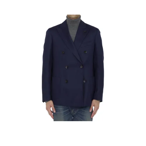 LARDINI Бизнес-костюм пальто мужской синий