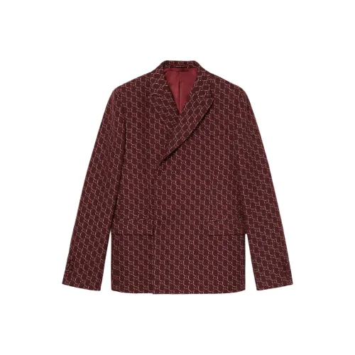 GUCCI FW24 Бизнес-костюм Пальто Мужской Красный