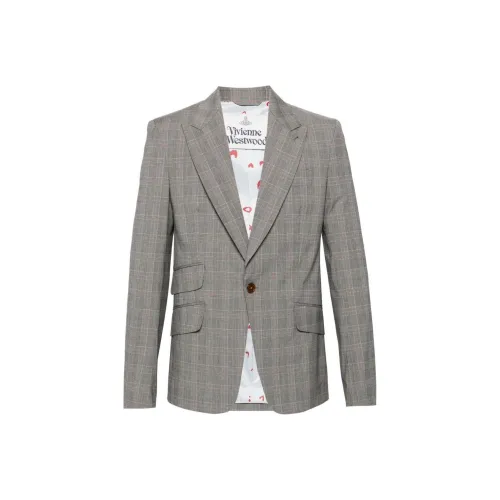 Vivienne Westwood SS24 Бизнес Костюм Пальто Мужское Серое