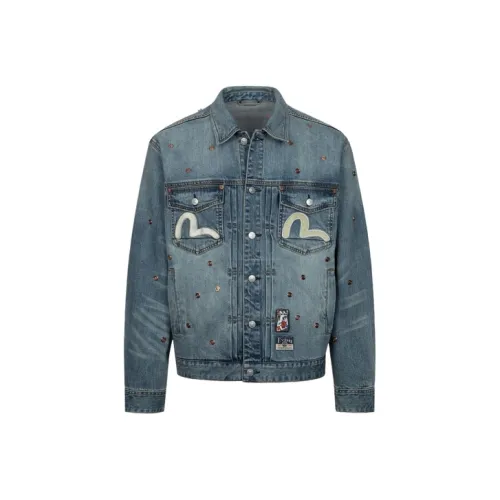 EVISU Джинсовый синий Мужской Джинсовые куртки