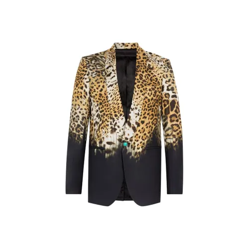 Roberto Cavalli SS24 Бизнес Костюм Пальто Мужской Черный