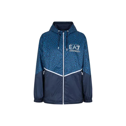 EMPORIO ARMANI EA7 Темно-синие мужские куртки