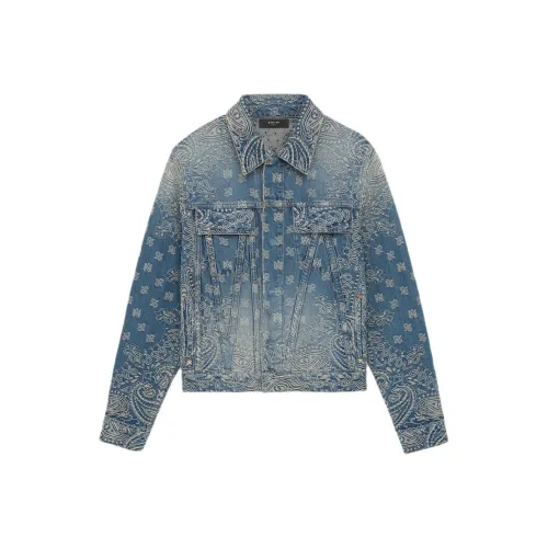 AMIRI Темный Индиго Мужские Джинсовые Куртки