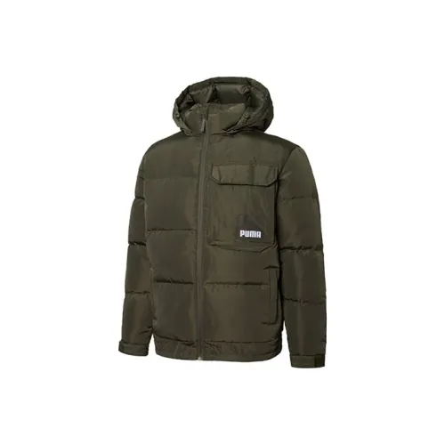 PUMA Olive Men's Down Jackets