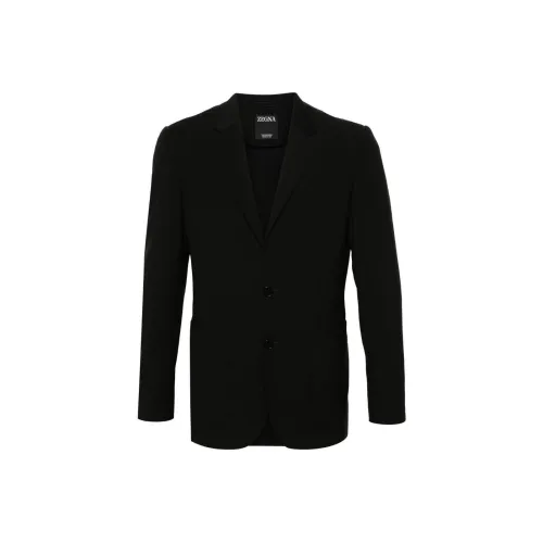 Zegna SS24 Бизнес Костюм Пальто Мужской Черный