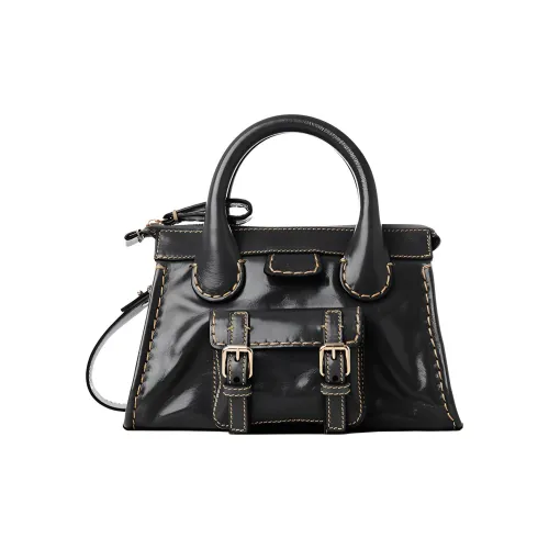 Chloe Edith Телячья кожа Сумка через плечо Сумка Мини Женская Черная