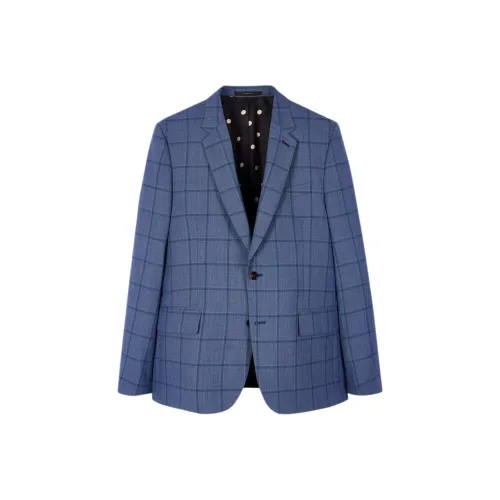 Paul Smith Синий Check Блейзер Бизнес Костюм Пальто Мужской Синий