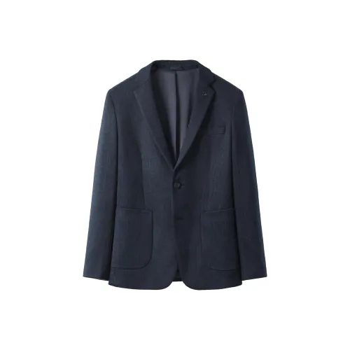 HLA Темно-синий Синий Полосы 08 Мужской Деловой Костюм