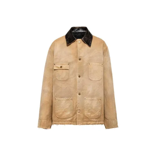 PRADA SS24 Denim Jacket Men Sand Beige