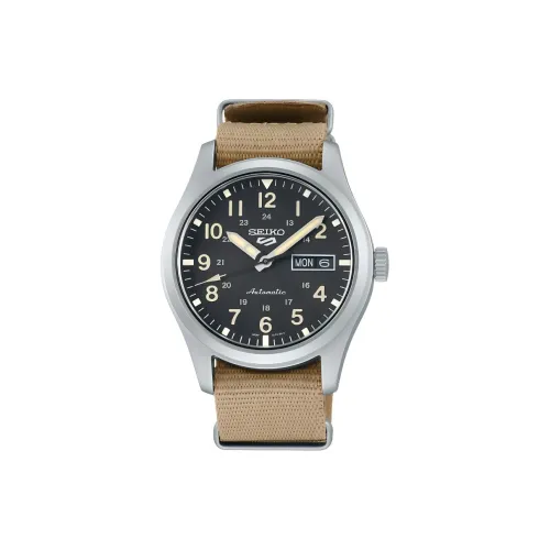 Коллекция Seiko 5 Sports Автоматический Ручной Механизм Механические Часы Нейлоновый Ремешок 39,4 мм Мужские Часы Черный Циферблат