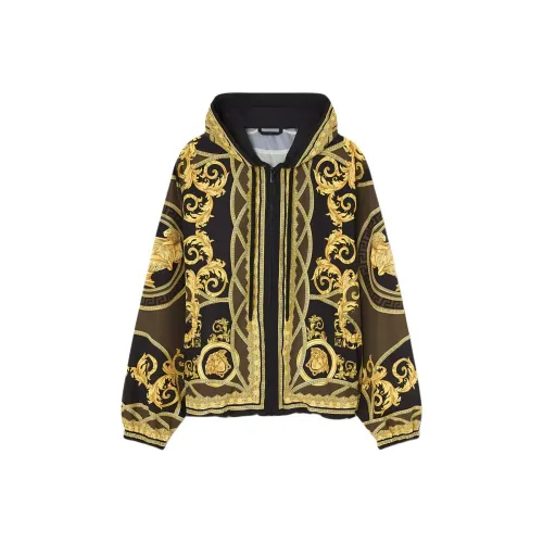 VERSACE Куртки и Пальто Мужской Черный Желтый