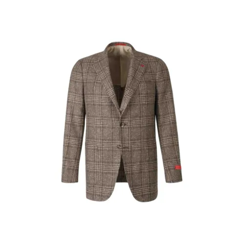 Isaia Коричневый Мужской Деловые костюмы