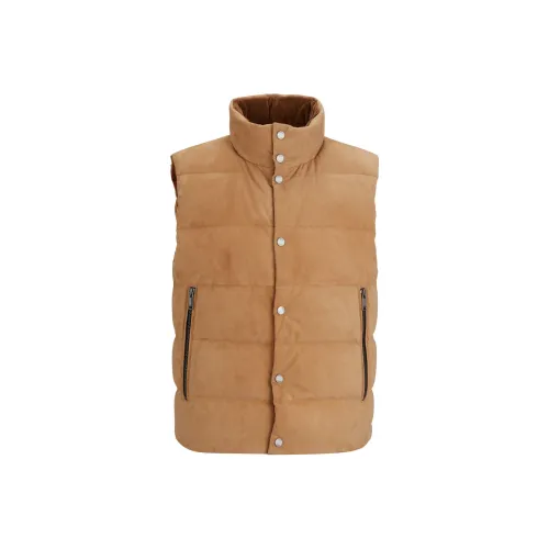 Hugo Boss Reversible Down Gilet из нубуковой кожи и хлопковый жилет мужской светлого янтарного цвета