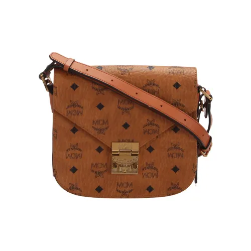 MCM Patricia Visetos Холст Сумка через плечо Мини Женская Коньяк