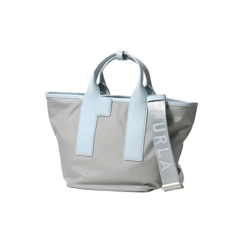 Furla Piuma Переработанный Нейлон Тоут Сумка Сумка для покупок Сумка через плечо Сумка Обычная Женская Светло-синяя