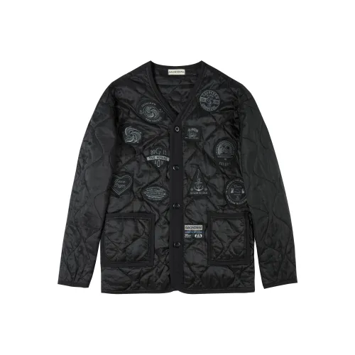 GAONCREW Абстрактный узор Однотонный Без воротника Пуховая куртка Унисекс Черный