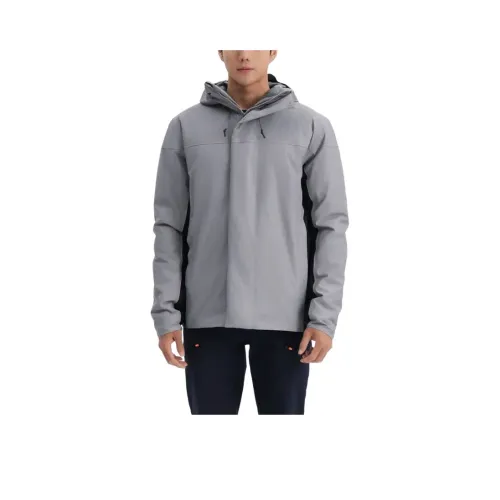 DECATHLON Куртки и Пальто Мужской Светло-Серый Дымчатый Черный