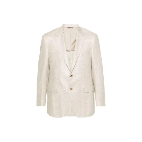 Canali Бизнес-костюм Пальто Мужской Бежевый