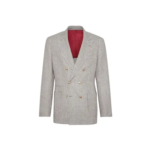 BRUNELLO CUCINELLI Бизнес-костюм Пальто Мужской Темно-коричневый