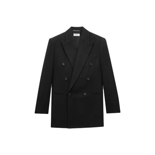 SAINT LAURENT FW24 Бизнес-костюм Пальто Мужской Черный