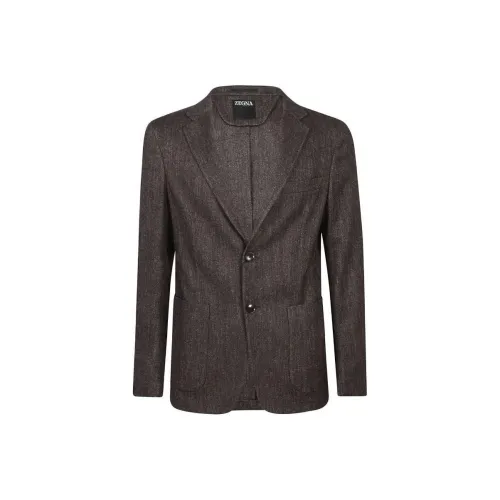 Zegna Бизнес Костюм Пальто Мужской Темно-Кофейный