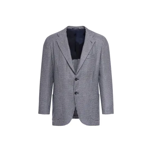 KITON Синий с Белым Lettering Мужские Куртки