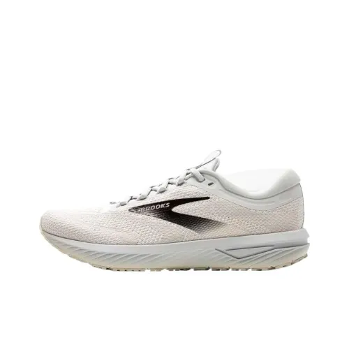 Brooks Revel 7 Амортизация Противоскользящие Устойчивые к истиранию Дышащий верх Низкие беговые кроссовки Мужские Белые