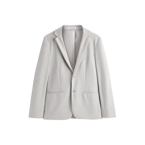 PEACEBIRD MEN Серый Белый 1 Slim Fit Мужской Деловой костюм