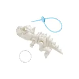 Супер милый белый маленький динозавр (белое кольцо с синим шнуром)