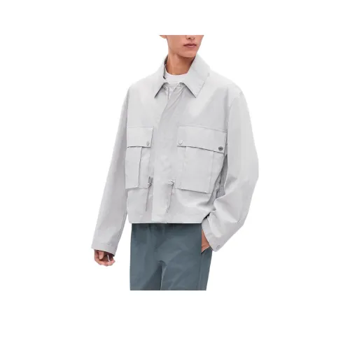 HERMES Куртки и Пальто Мужской Серый Белый