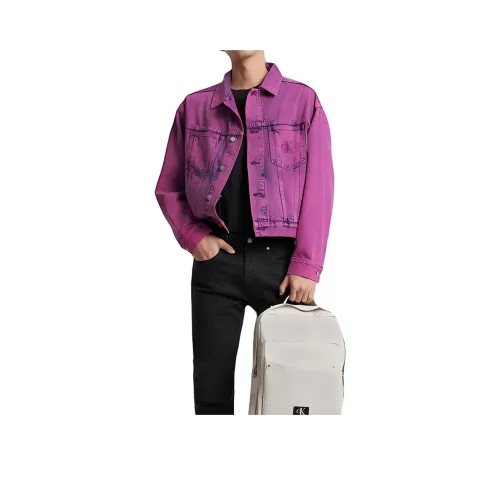 CALVIN KLEIN Denim Куртка Унисекс Розовый Фиолетовый