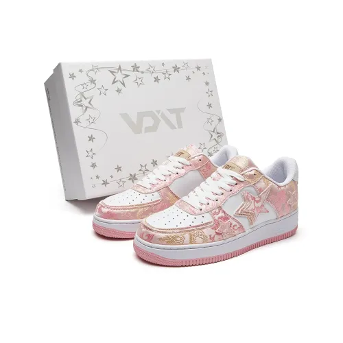 VOIT Slip-resistant Abrasion-resistant Low-top Skateboard Shoes Unisex Pink White VOIT Противоскользящие Износостойкие Низкие Кроссовки для Скейтбординга Унисекс Розовые Белые