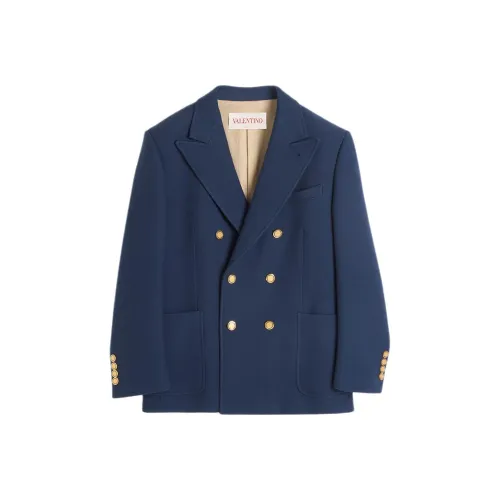 Valentino FW24 Бизнес-костюм Пальто Мужской Индиго