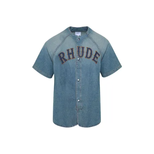 RHUDE Blue Men's Denim Jackets RHUDE Синий Мужские Джинсовые Куртки