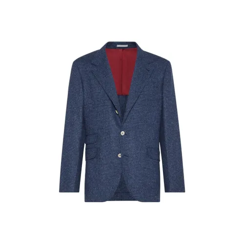 BRUNELLO CUCINELLI SS24 Бизнес-костюм Пальто Мужской Синий